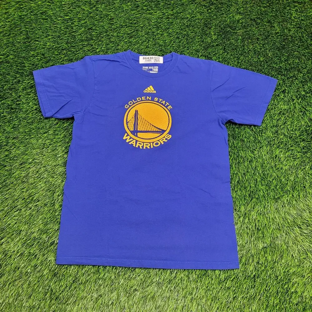 ADIDAS Golden-State Warriors Shirt M 18x24 Athletic Fit Cotton Tee